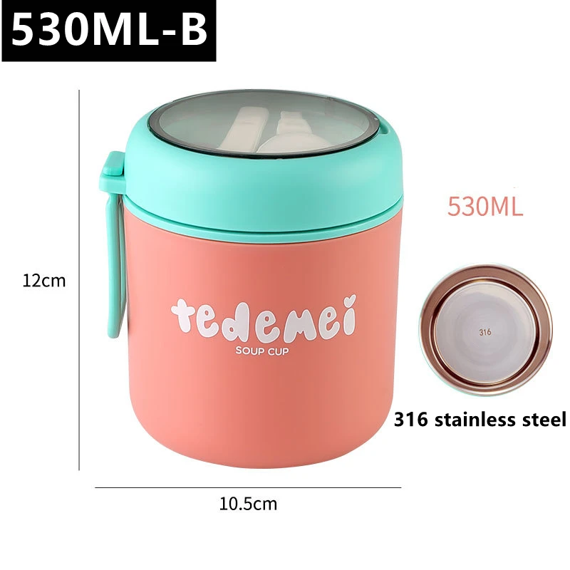 Dropship 530/710ml Stainless Steel Lunch Box Food Cup With Spoon Thermo  Lunchbox Thermal Jar Insulated Soup Container Breakfast Tableware to Sell  Online at a Lower Price