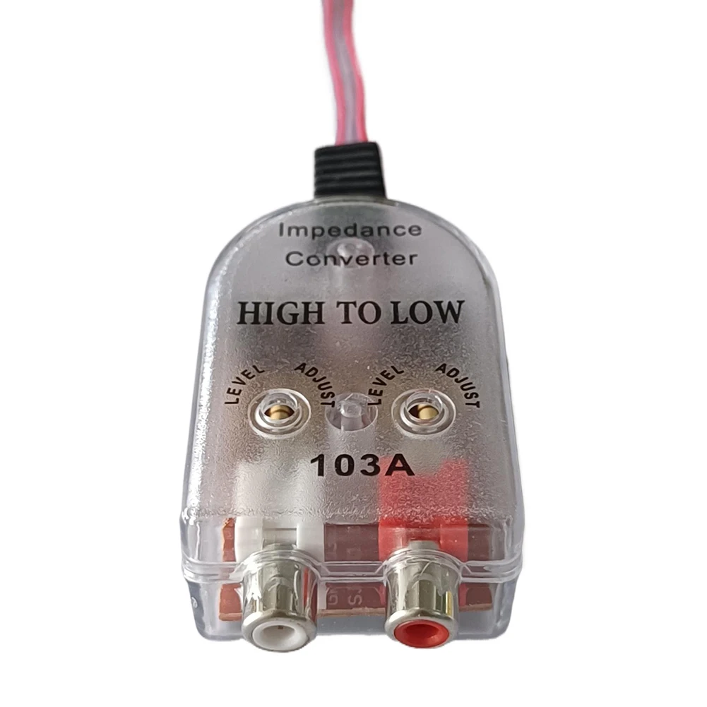 12V Car Audio High to Low RCA Line Subwoofer Audio Impedance Converter Car Stereo RCA Speaker Wire Low Audio Filter Output Parts