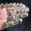 Unit One Piece 925 Silver Buckle With Good Quality Natural Moldavite Crystal Healing Random Shape Pendant 3