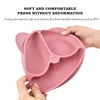 Baby Safe Sucker Silicone Dining Plate Solid Cute Cartoon Children Dishes Suction Toddle Training Tableware Kids Feeding Bowls 4