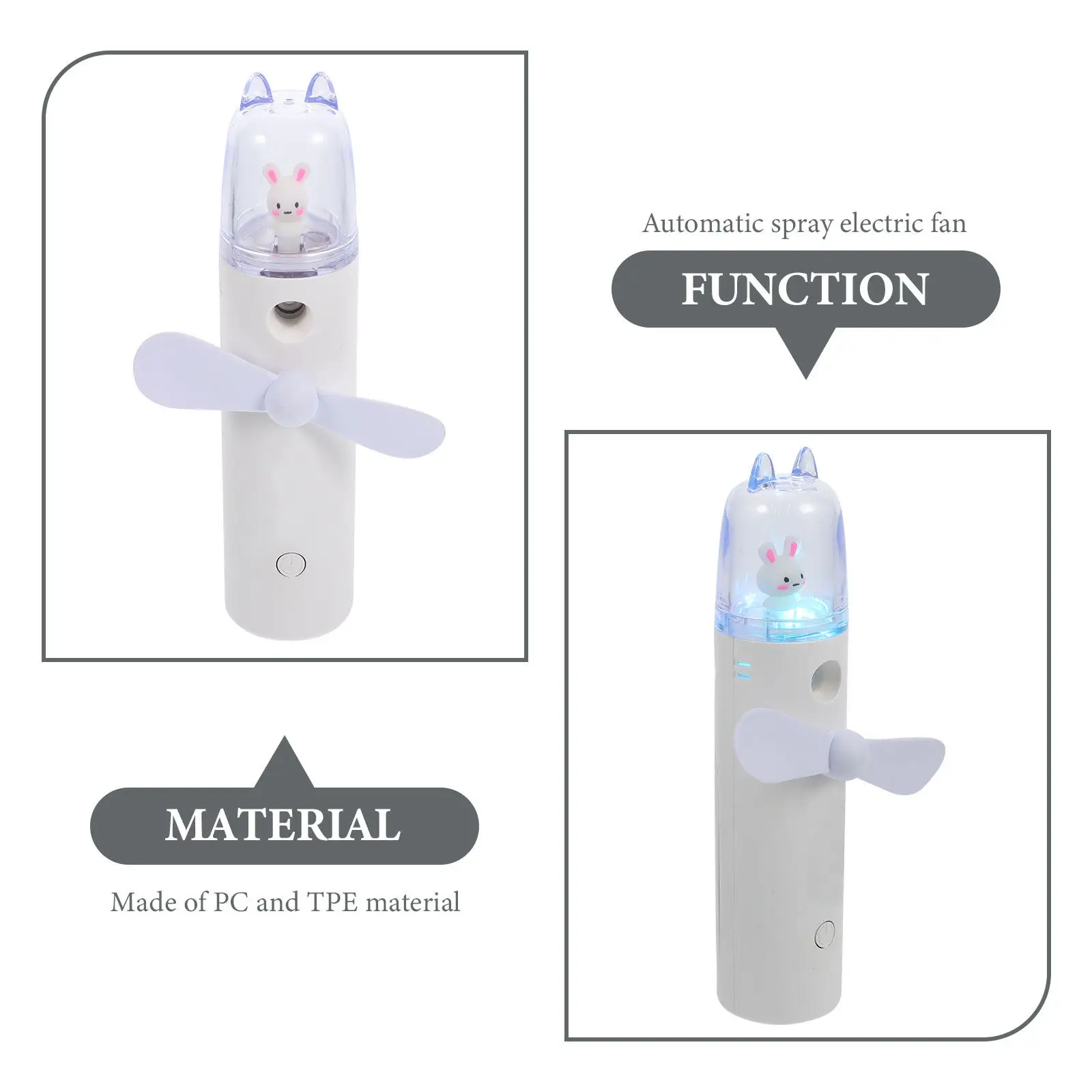 1Pcs 물 미스트 팬 휴대용 USB 충전식 쿨러 여름 여행 캠핑 하이킹을위한 경량 조용한 미스트 스프레이 팬
