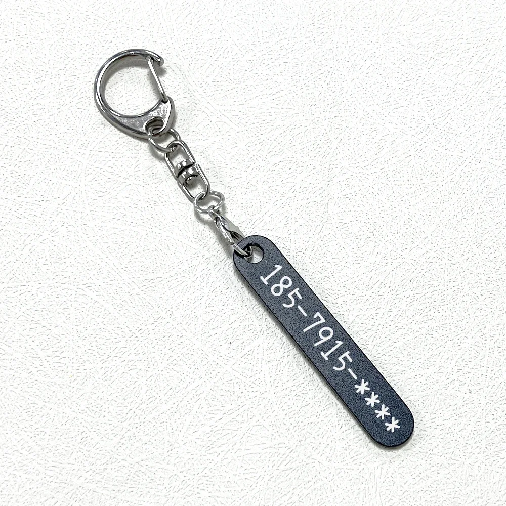 Personalized Engraving Anti-lost Keychain Customizable Car Phone Number Keychains Anti Loss Key Chains Metal Keyring Jewelry round security cable lock phone jewelry display anti theft cable retractable security lock anti loss pull cable box