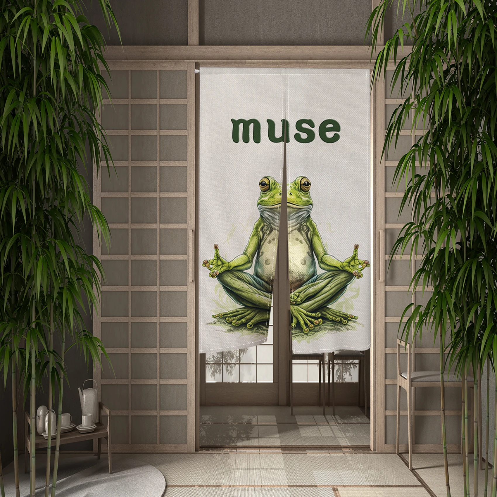 Japanese Door Curtain Frog Cartoon Animals Doorway Curtains Kitchen Living Room Japanese Noren Entrance Hanging Half-Curtain 4