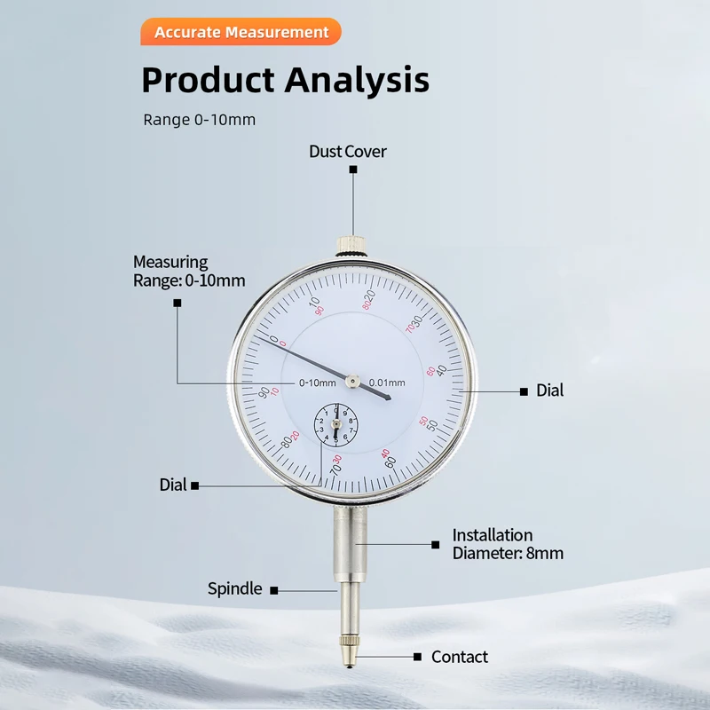 Dial Indicator Precision Comparator Gauge – High Accuracy Hour Type Measuring Clock for Micrometer Inspection & Industrial Measurement 2