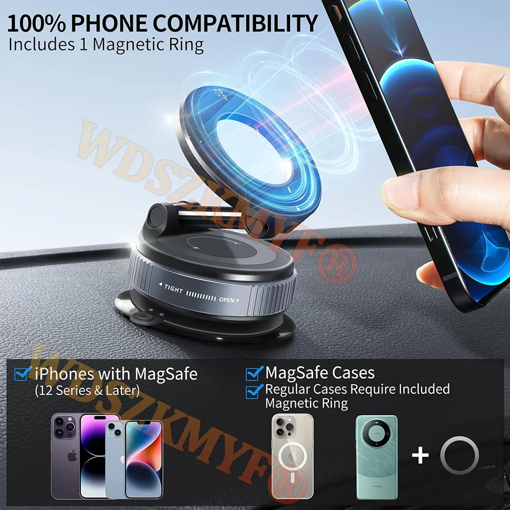 Vacuum/Drip Gel Magnet Phone Bracket Multi-angles Adjustment Strong Magnetic Suck Foldable Car Holder For Navigation Stand
