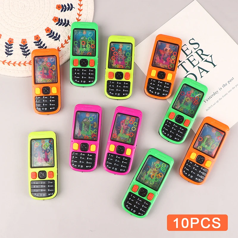 

10Pcs Watergame Cellphone Funny Water Lasso Ring Game Toy Mobile Phone Shape Water Ferrule Game Kids Children Classic Toys
