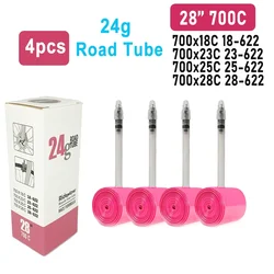 RideNow Ultralight Universal Bike Inner Tube with French Valve and Patch Kit - 65mm (4pcs 700c 24g)