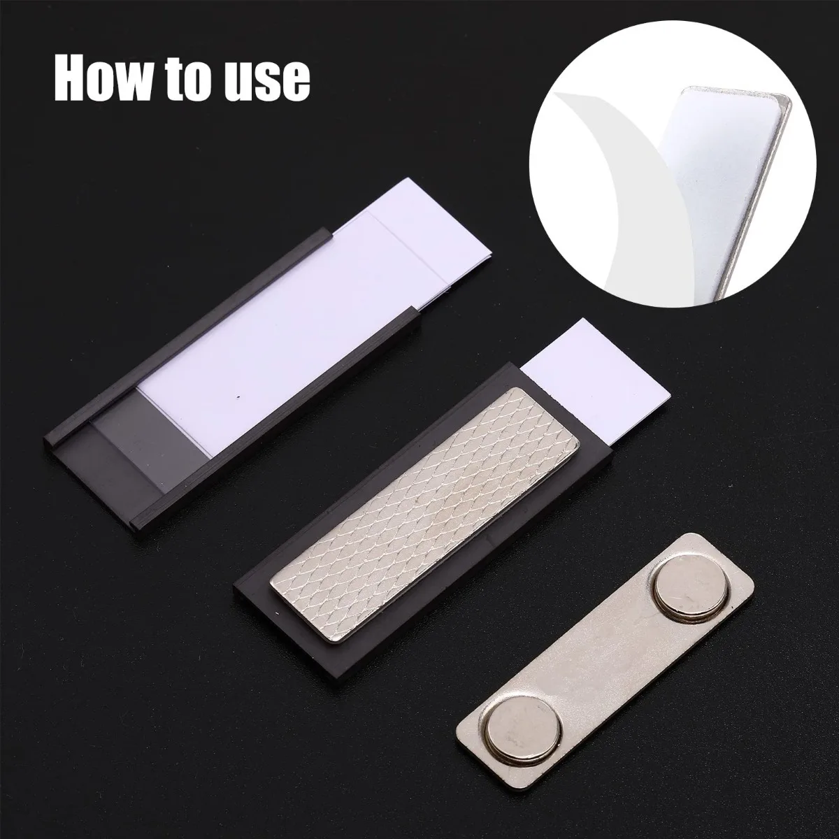 Magnetic Name Tag Holders with Magnets 100 Pack