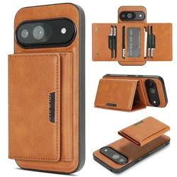 Magnetic Leather Wallet Case with Wireless Charging Compatibility - Pixel 10Pro XL (Brown)