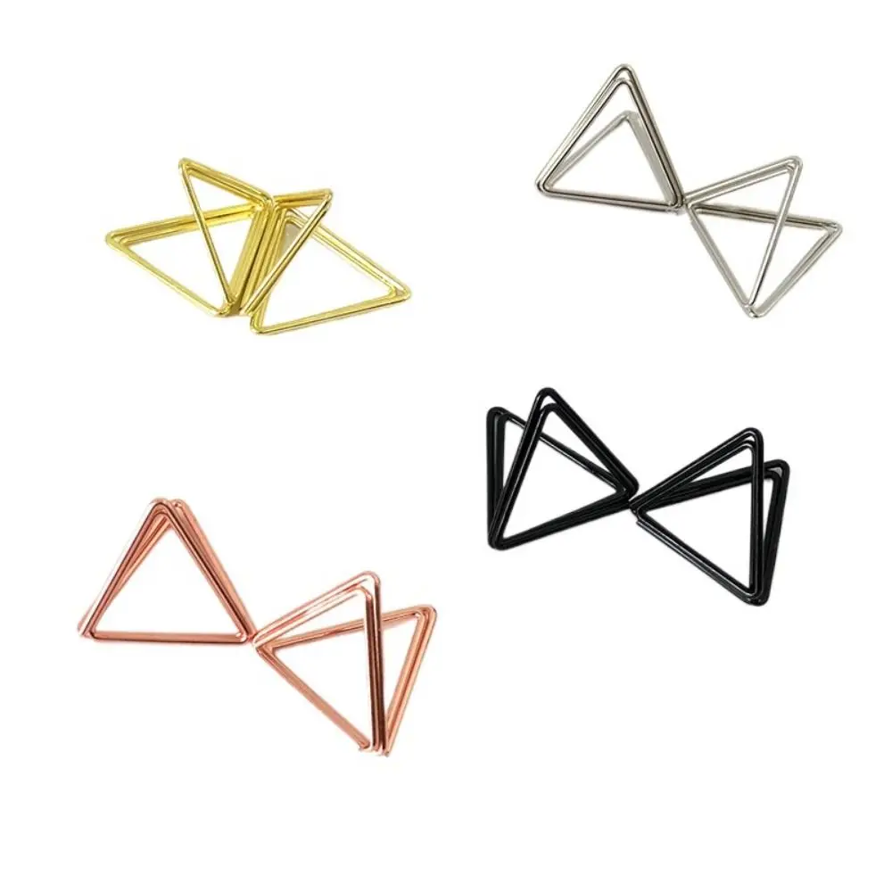 20Pcs Creative Mini Table Number Holder Practical Metal Name Card Holder Durable Triangle Shape Place Card