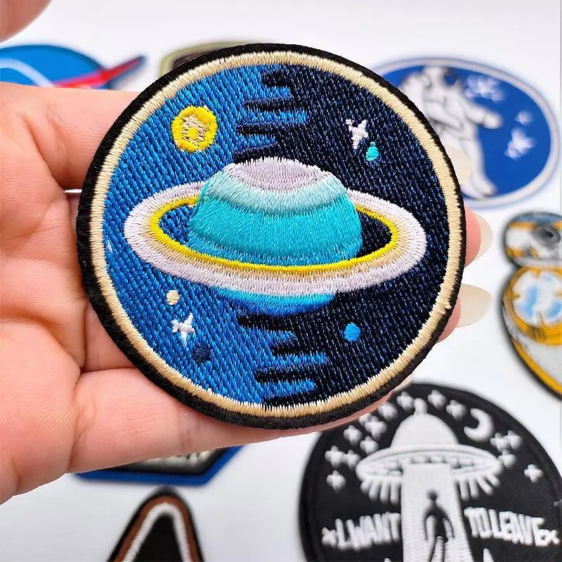 Parches bordados para planchar, insignias de astronauta espacial,  planchado, costura, apliques para mochilas, ropa, ropa, pegatina DIY