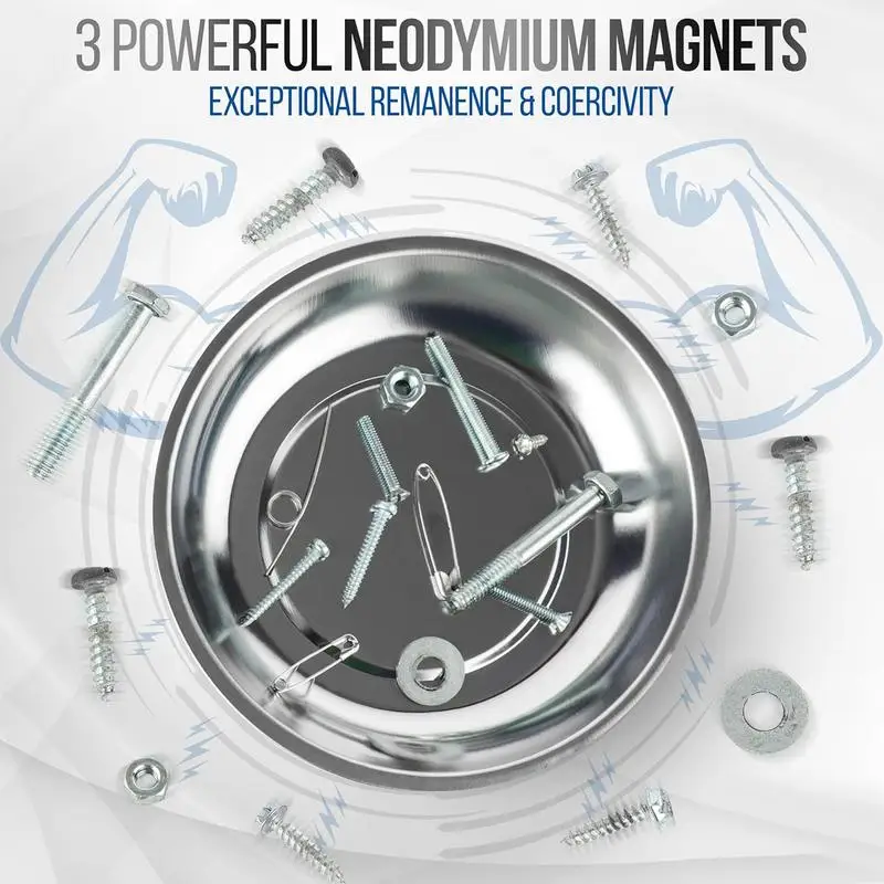 Magnet Bowl Parts Holder Stainless Steel Dish Parts Tray Screw Bowl Magnetic Bolt Holder Tray Portable Versatile Magnet Parts 4