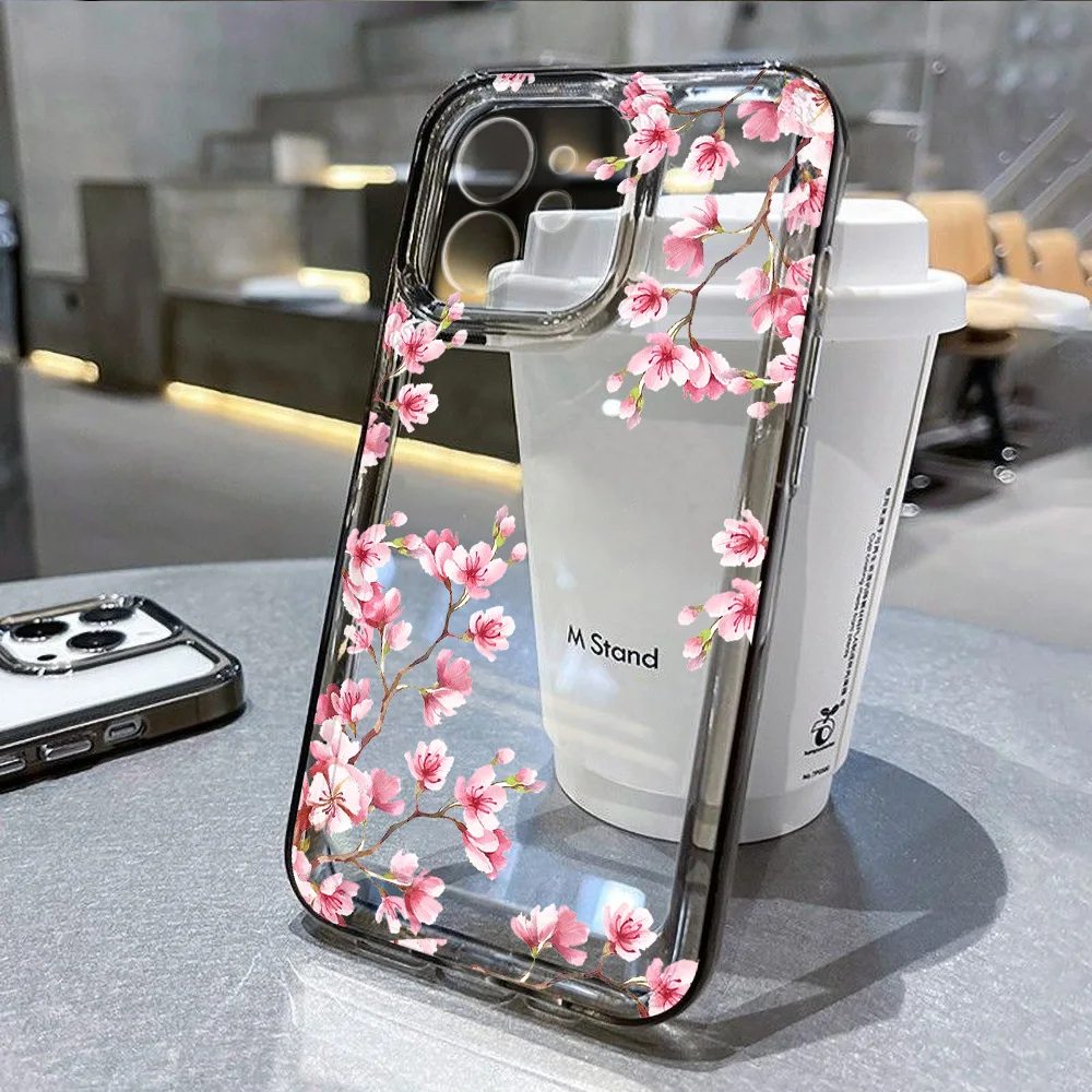 Mode Blume Telefon Fall für iPhone 16 15 11 12 14 13 Pro Max Mini SE2 7 8 Plus stoßfest Transparent Silikon Shell Fundas – Detail 6