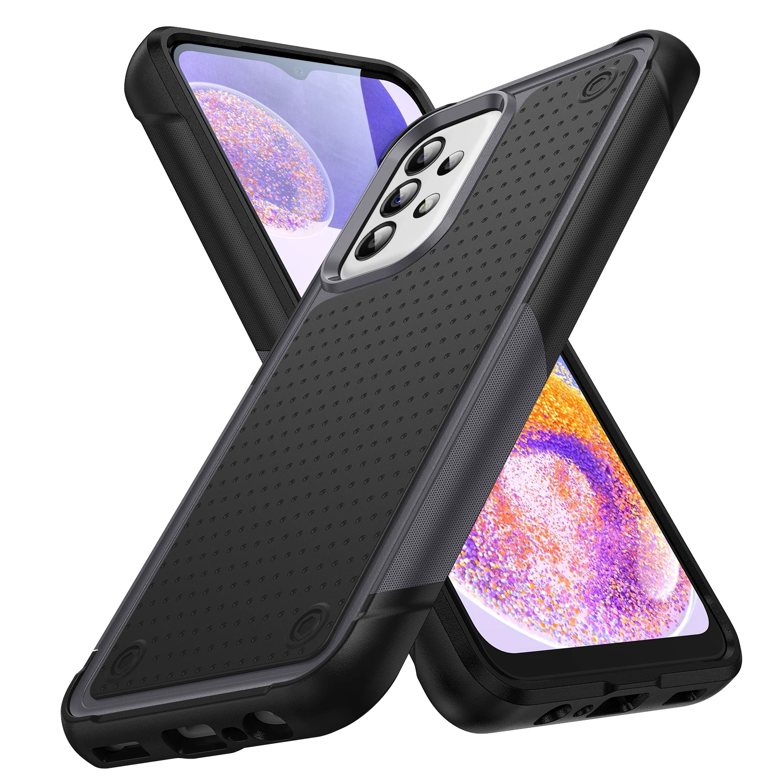 Durable Shockproof Armor Phone Case with Soft TPU Frame and Hard Plastic Back Cover