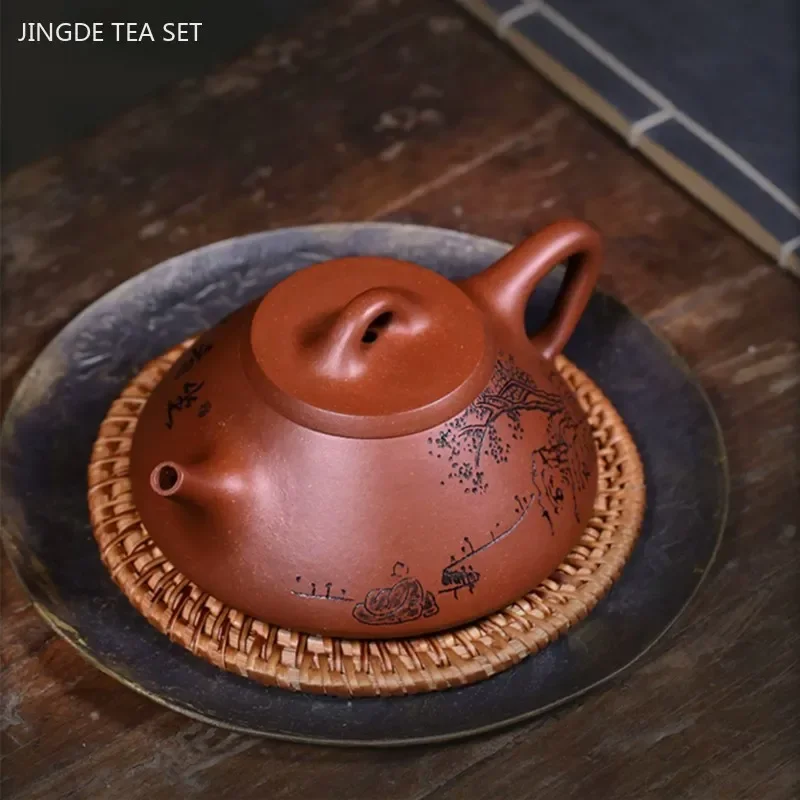 200ml High-end Yixing Purple Clay Teapot Master Handmade Stone Scoop Kettle Custom Beauty Tea Infuser Chinese Zisha Tea Set