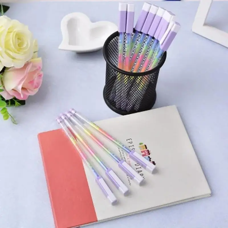 New 3 Packs Of Cute Kawaii Color DIY Ballpoint Pen Color Chalk Drawing Rainbow Gel Pen Graffiti Pen Children's Diary Decoration