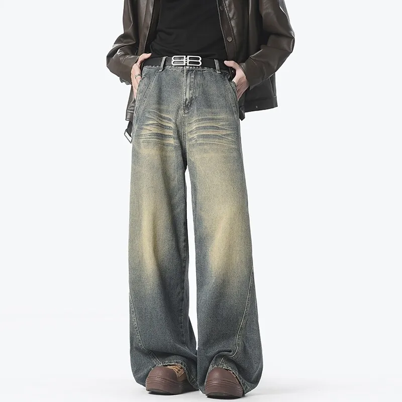 American Style Vintage Straight Jeans Men Retro Fashion