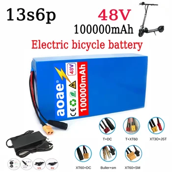 👍 Batteria al Litio Originale 100% 18650 48V 100Ah 13s6p, Pacco Batterie 48v1500W per Scooter Motorizzato Citycoco con BMS Integrato da 30A 🔥