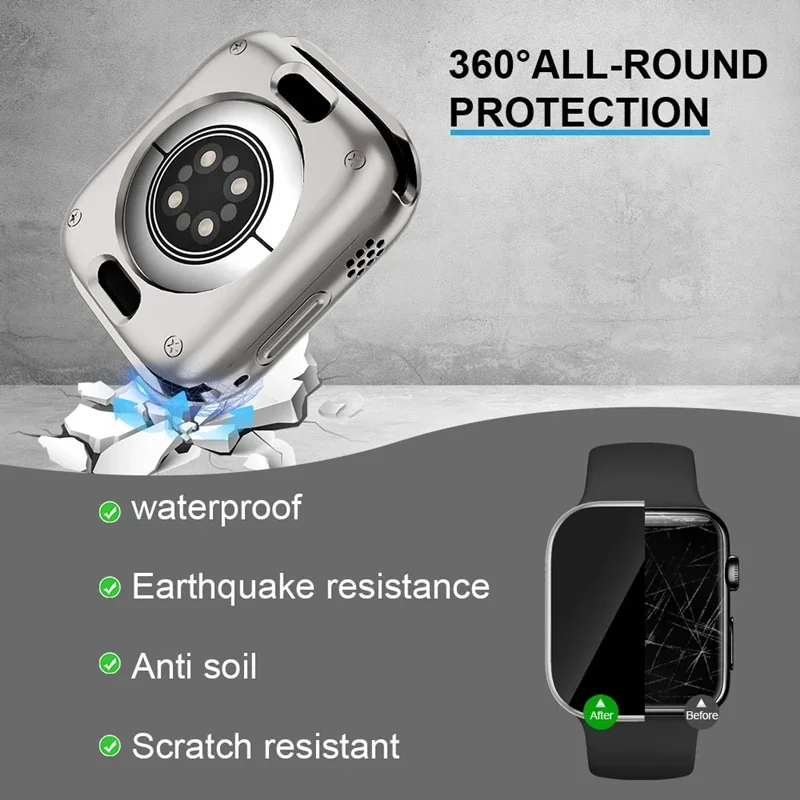 Premium Screen Protector Cover with Hard PC Front & Rear Bumper for Apple Watch Accessories