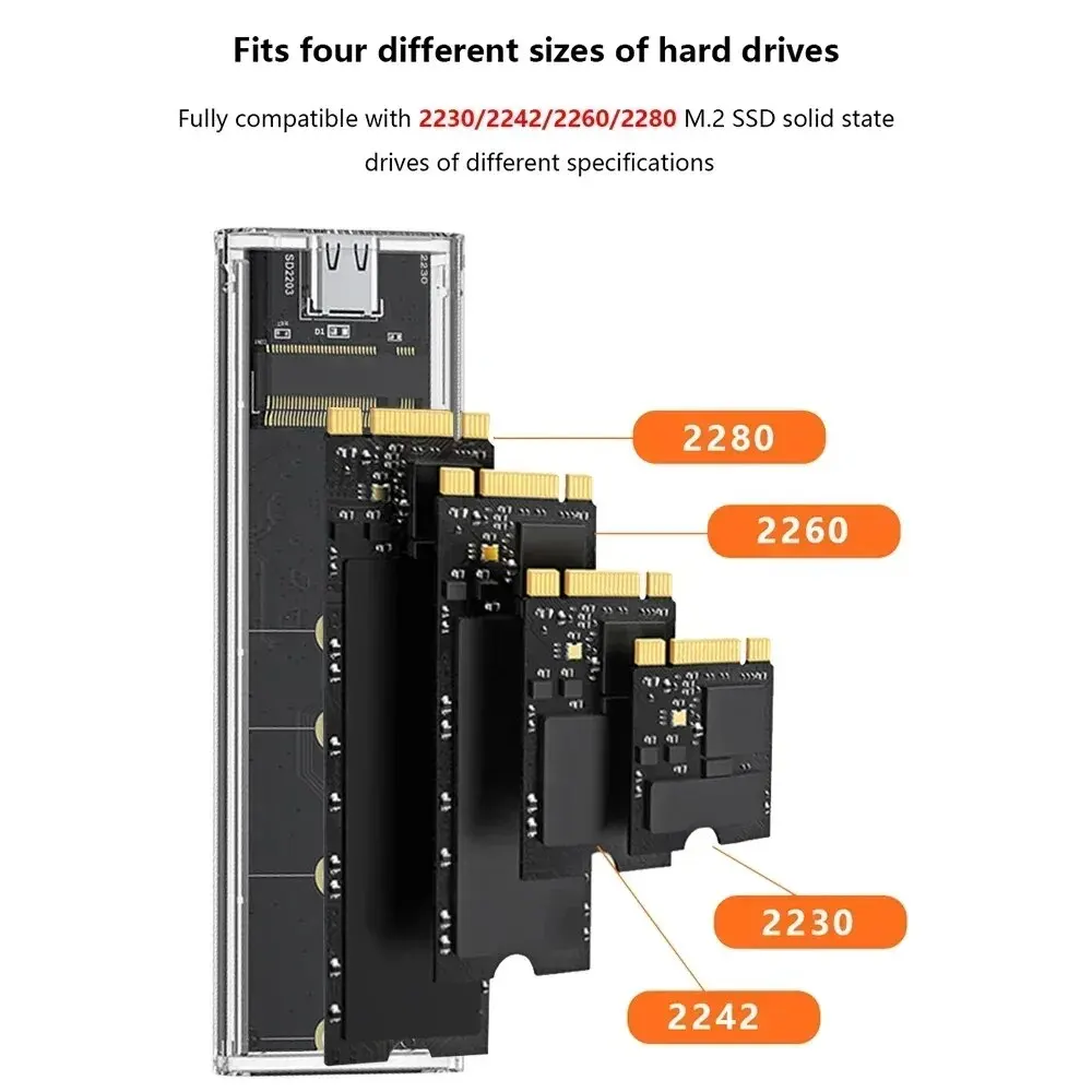 NVME PCIE NGFF SATA M/ B Ű SSD ũ  ϵ ̺ Ŭ, M.2-USB C, RGB M2 SSD ̽