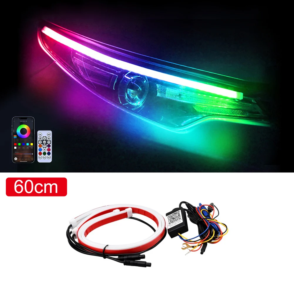 

Водонепроницаемая неоновая Светодиодная лента RGB для дневных ходовых огней, 2 шт.