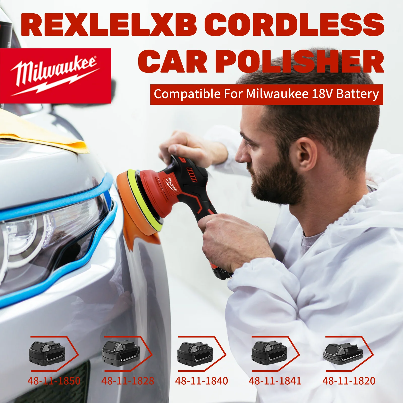 Milwaukee 8 Gears Digital Display Cordless Car Polisher Electric Polisher Auto Car Waxing Polishing Machine For Milwaukee