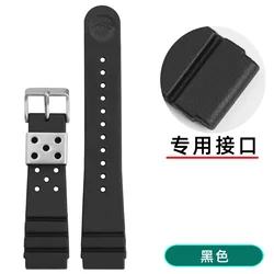 Men's Waterproof Silicone Sport Watch Strap - 22mm Replacement Rubber Band - 22mm (Black steel ring)