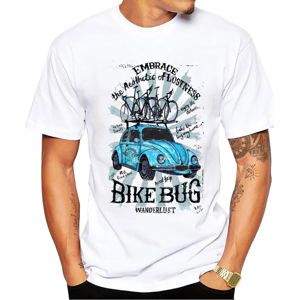 Teehub Vintage Sommer Road Trip lustige T-Shirts MTB Männer T-Shirts Fahrrad Kies Druck Kurzarm T-Shirt Sport Tops