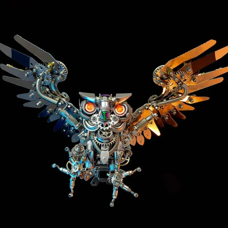 

3D Puzzle Steampunk Owl Model Building Kits DIY Metal Assembly Eagle Toy Animal Model Toy for Kids Adults Gift - 700+PCS