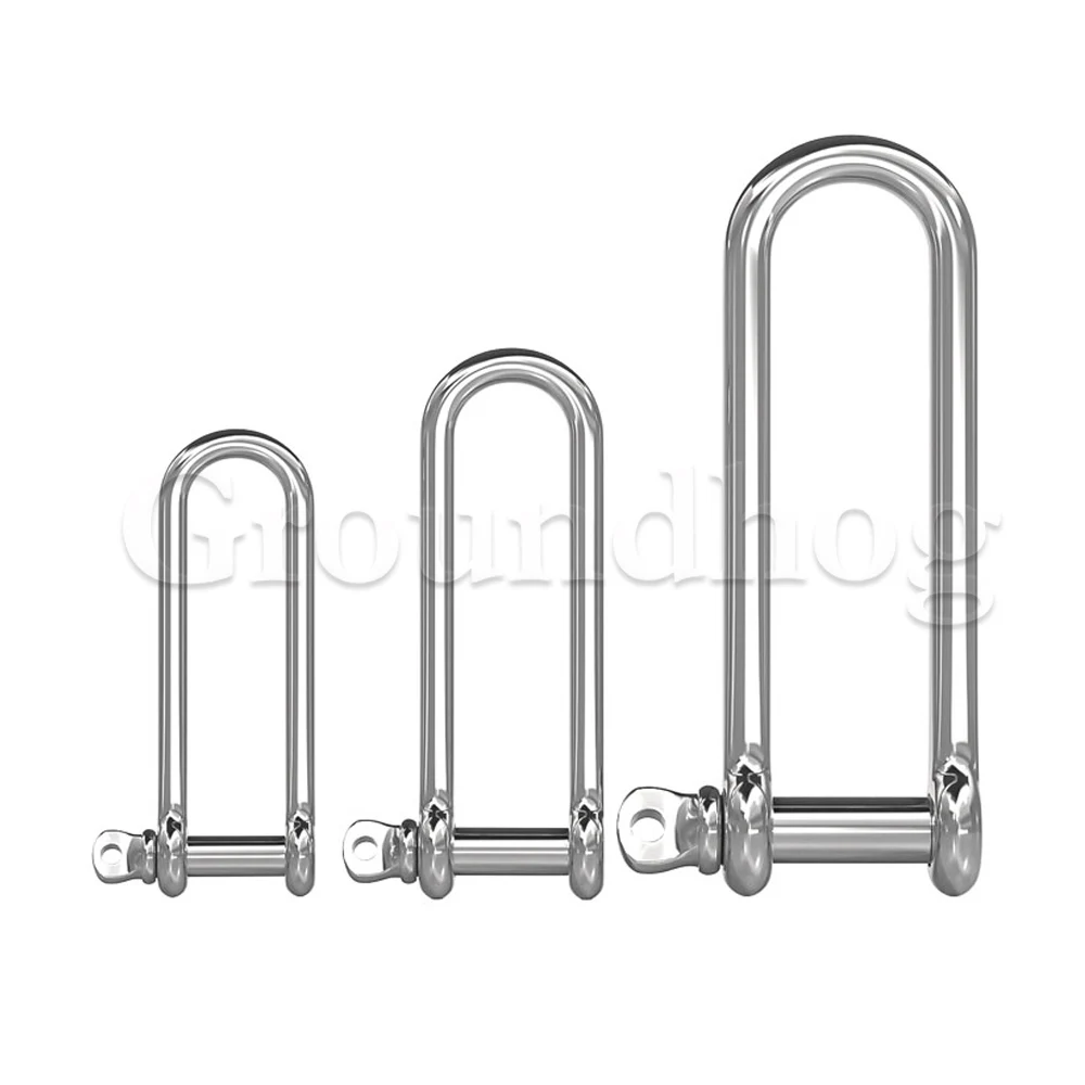 Lange D-Bügel-Lastklemme aus Edelstahl 304, M4–M16, für Ketten, Drahtseil, Heben, Paracord, Outdoor, Camping, Überlebenseil – Detail 1