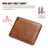 WESTAL RFID Men's Leather Wallet for Card Holders Slim Wallets with Photo Windom ID Purse Short Wallet Clutches Money Bags 6