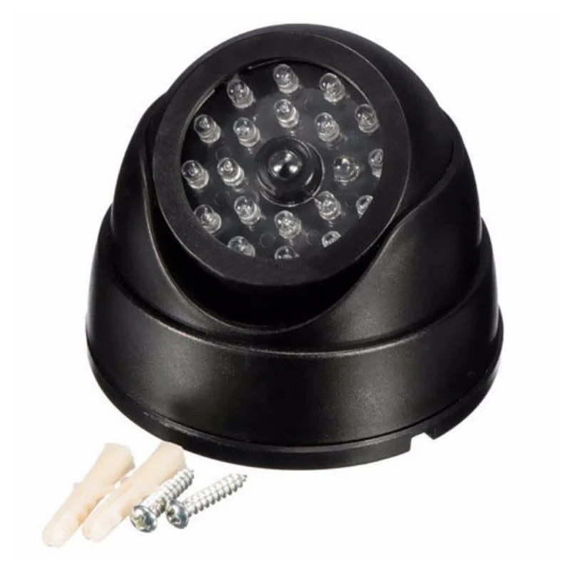 

Outdoor CCTV Simulation Dummy Camera Home Surveillance Security Dome Mini Camera Flashing LED Light Camera Black