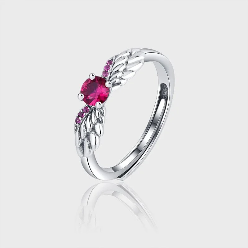 

925 Sterling Silver Angel Wing index finger ring female fashion personality high sense light extravagant open ring
