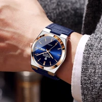 Montre homme BINBOND, bracelet en cuir de luxe, quartz, précise, lumineuse, étanche, affichage automatique de la date et du jour, durable, reloj. 4