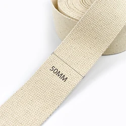 10 - Meter Beige Canvas Cotton Webbing Tape for DIY Sewing and Craft Projects (Beige - 50mm)
