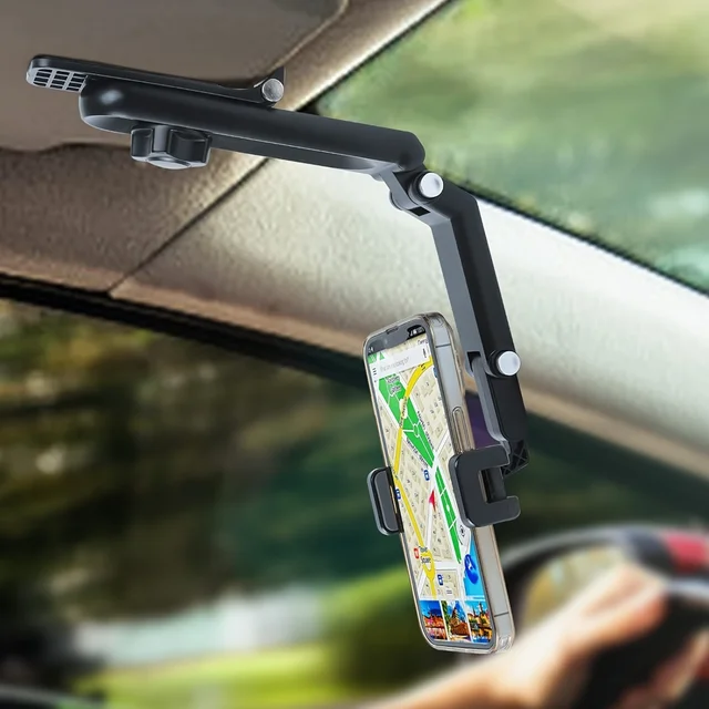 Multi-Functional Car Phone Holder Sun Visor Navigation Racks For Direct-View GPS Navigation With Rotation Function Phone Holders 2