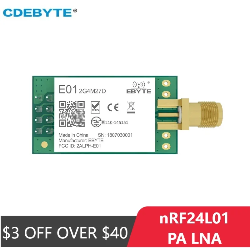 Wireless Module Wireless Module CDEBYTE E01-2G4M27D nRF24L01P 27dBm nRF24L01 PA LNA Long Range 2.4GHz SPI DIP IoT Module