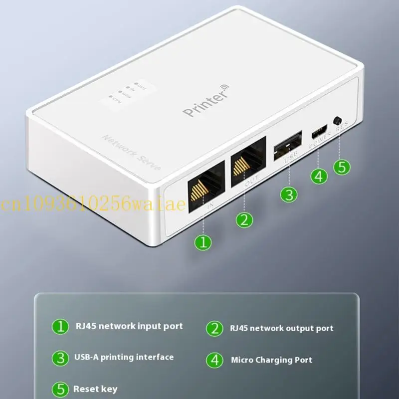 Wireless USB Networking Printer Server Sharer Computer Sharing Print Sharing Device RJ45 Printer USB Server 10/100Mbps