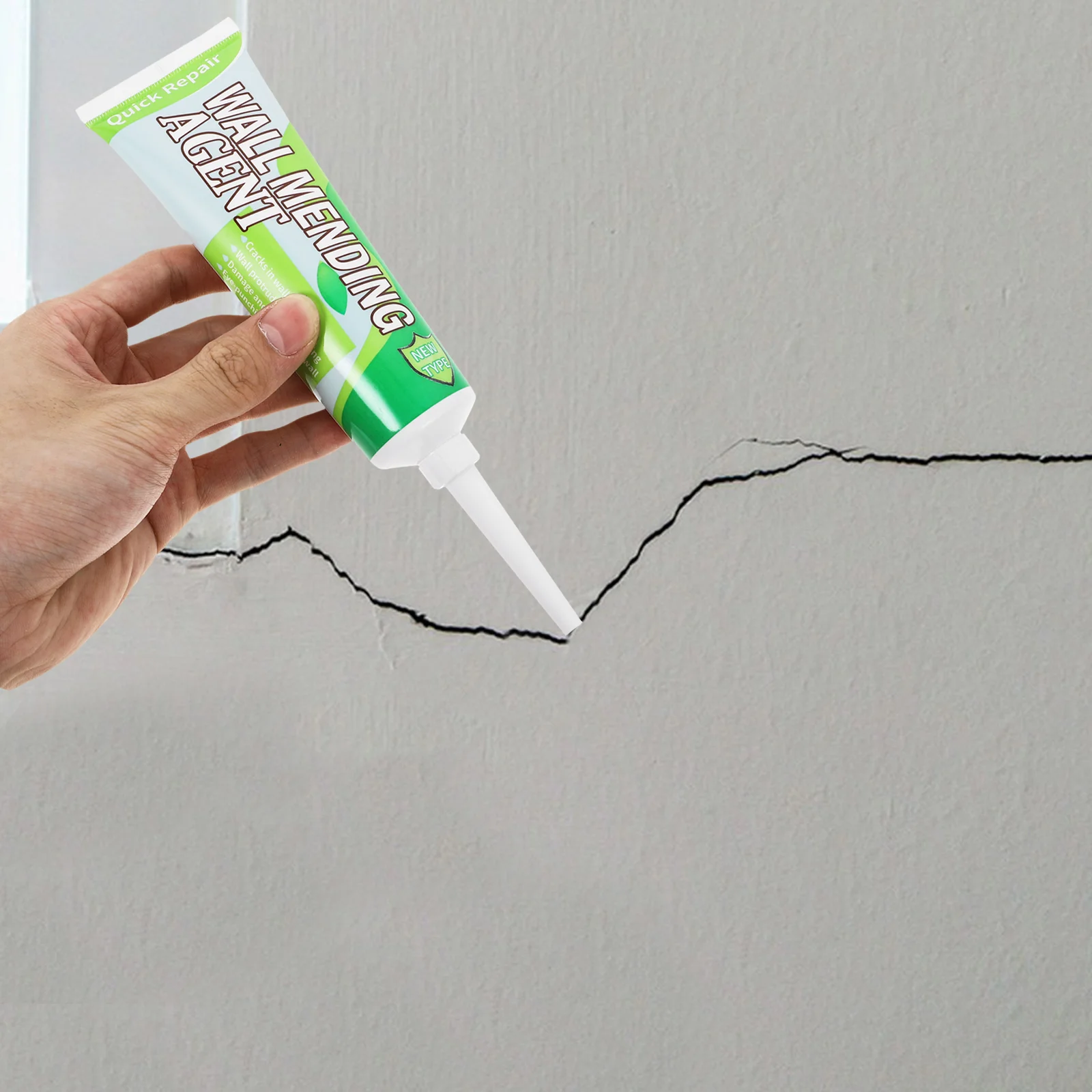 2 Pcs Wall Repair Agent Drywall Paste Hole Mending Kit Patching Cream Water 35% Mineral Calcium Powder 25% Restoration