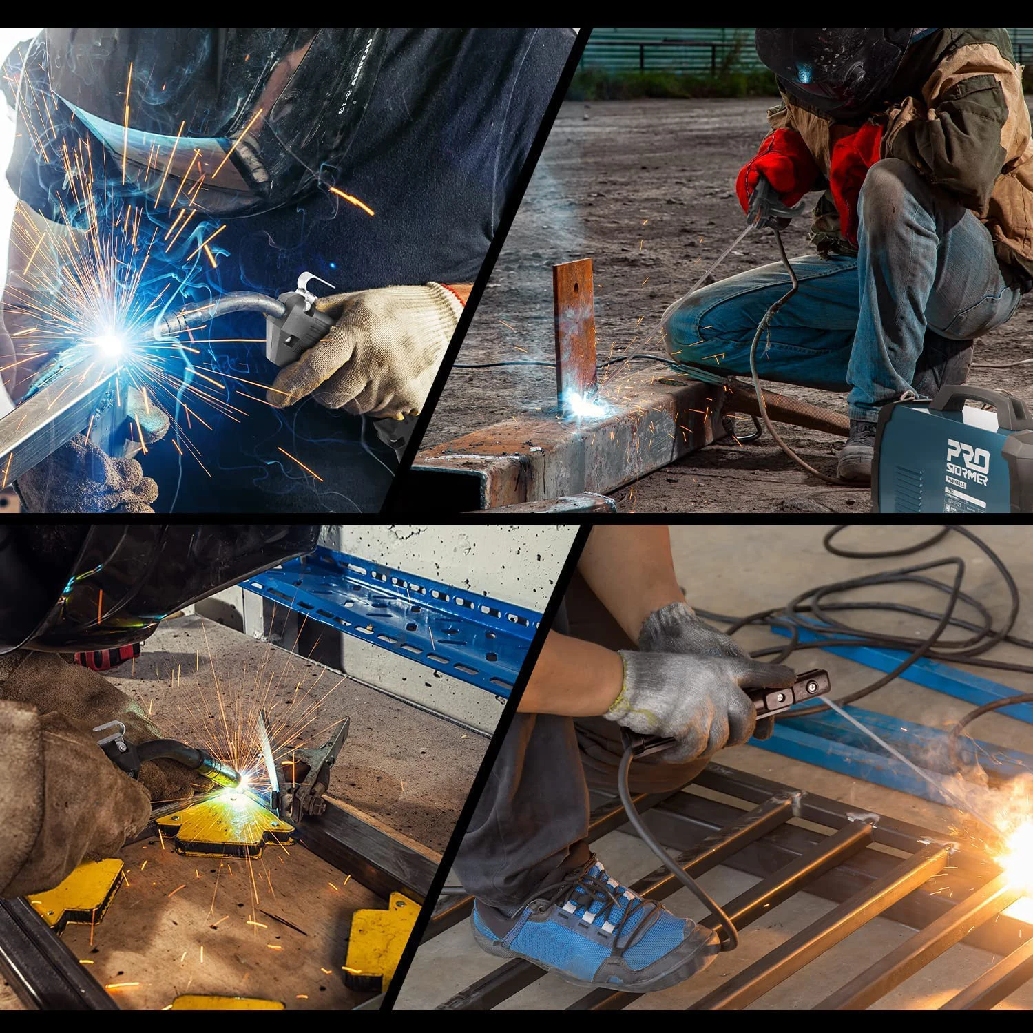 Welding Machine MIG/TIG/MMA 3 in 1 Multifunctional Welder with Digital Display Electrode Holder Earth Clamp Input PROSTORMER