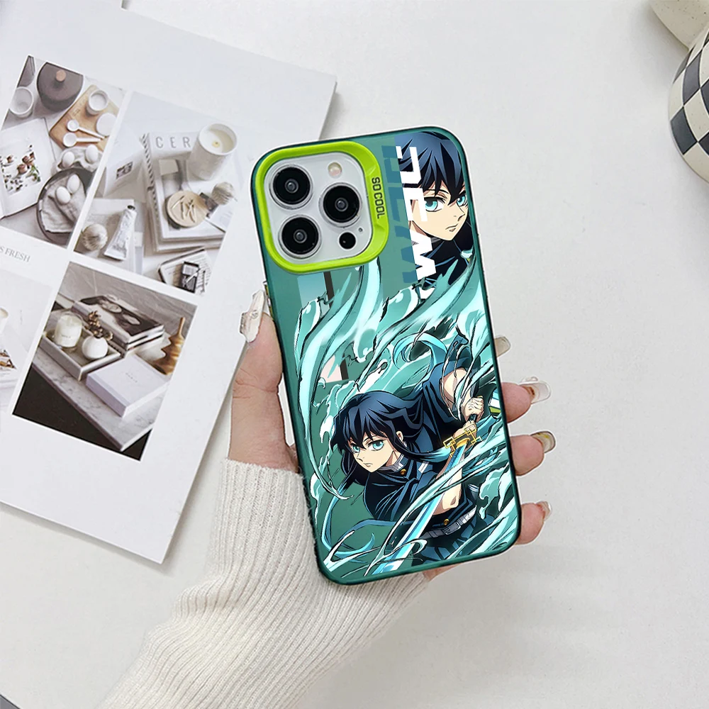 thumbnail image 1 of Funda de teléfono de Anime Demon Slayer para iPhone, cubierta trasera a prueba de golpes, mate caramelo, lo último de Japón, 15, 14, 13, 12, 11 Pro Max, XR, XSMAX, 7 Plus, 1 of 5