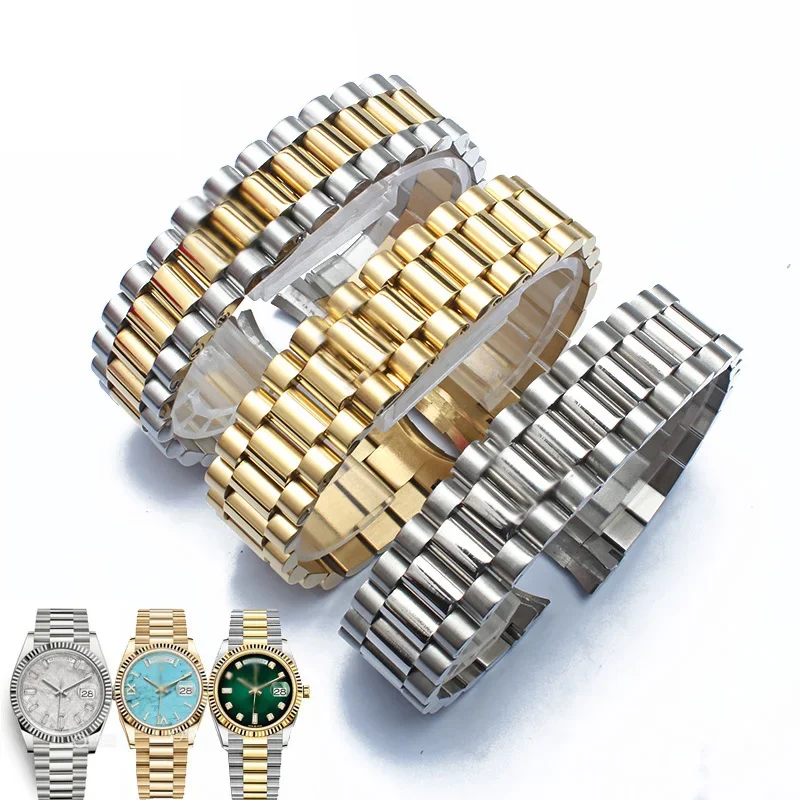 Accessori Per Orologi Da 20Mm Cinturino In Acciaio Sportivo Maschile Impermeabile Per Rolex Luxury Series Five Beads Cinturino Completo Da Donna Con C