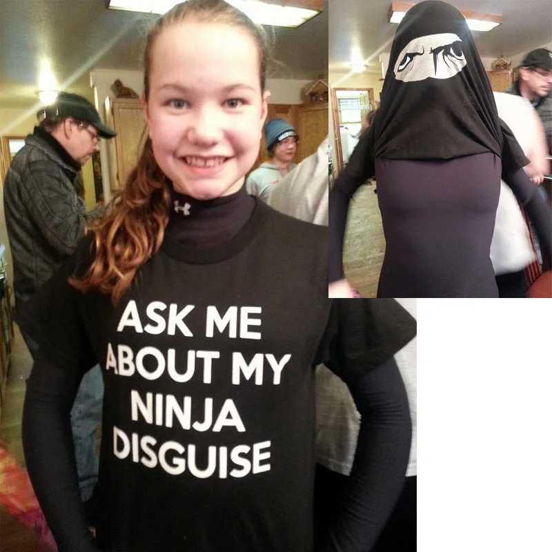 Youth Ask Me about My Ninja Disguise T Shirt Funny Cool Costume Novelty  Gift Tee for Kids Adults Family Clothes for Children - AliExpress