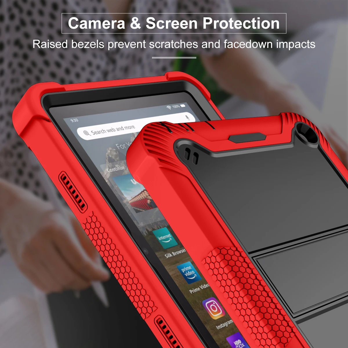 Durable Shockproof Armor Tablet Stand Case - Hard Protective Shell