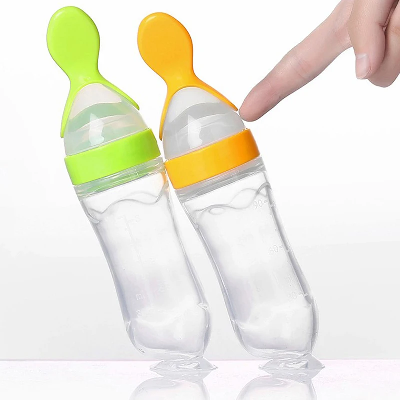 Biberon en Silicone pour nouveau-né, cuillère de distribution de  nourriture, distributeur de céréales pour bébé, outils sûrs pour nouveau-né  - AliExpress