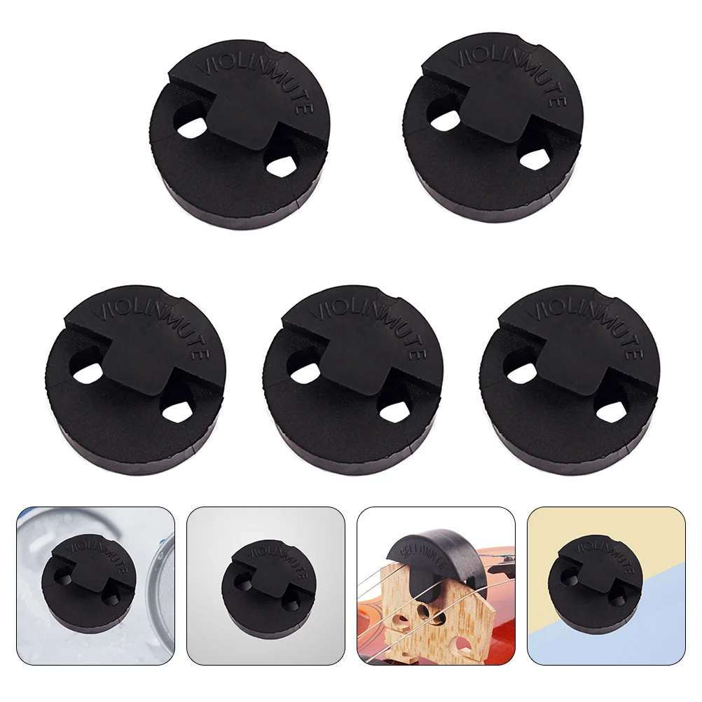 5 Pcs Pearlescent Violin Mute Bling Accessories Ultra Viola Practice Rubber Fiddle Silencer 6 pcs tourte violin mute red color