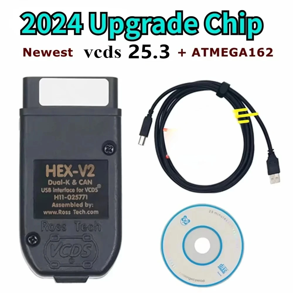 Nuovissimo 2025 V25.3 VCDS Versione Inglese VAGCOM HEX V2 Aggiornamento V24.7 ATMEGA162 per Strumenti Diagnostici Auto VW/AUDI/Skoda/Seat - Image 2