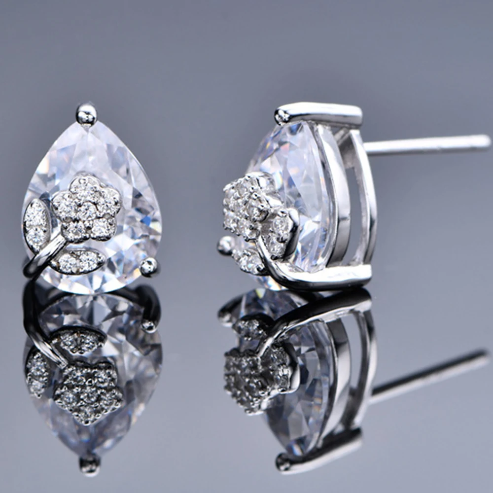 

Серьги-капли женские из серебра 925 пробы, с фианитом