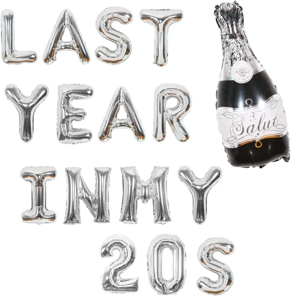 

Sursurprise-Last Year In My 20s Balloons Set, 29th and 30th Birthday Party Decoration Supplies, Champagne Foil Balloon for Woman