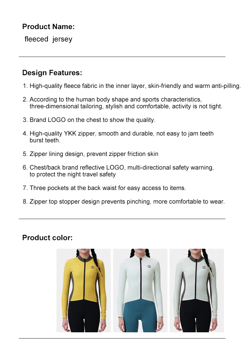 Description Picture 4 of itemINBIKE Winter Cycling Jersey Women Thermal Long Sleeve Bike Bicycle Top Jackets Thermal Fleece Cold Weather MTB Cycling Clothing